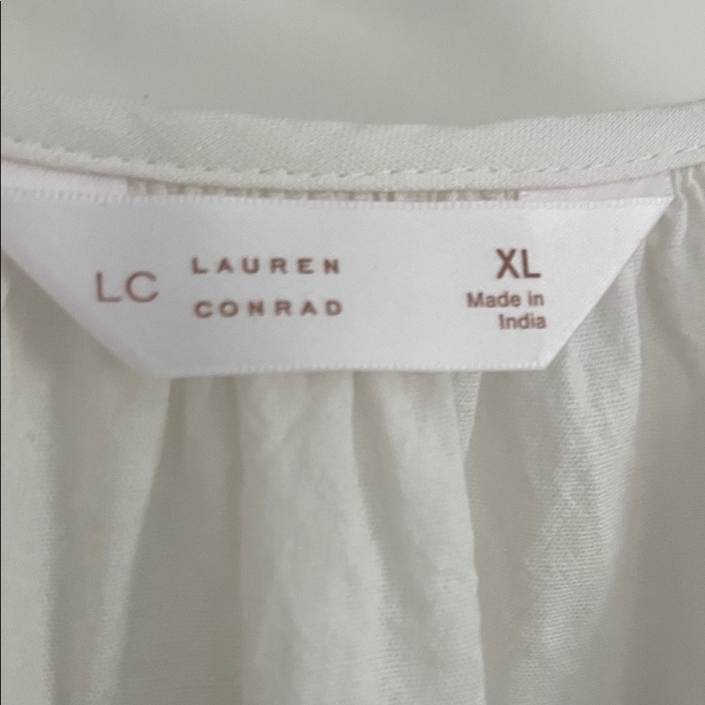 LC Lauren Conrad Cream Blouse with Button Accents - Picture 2 of 7